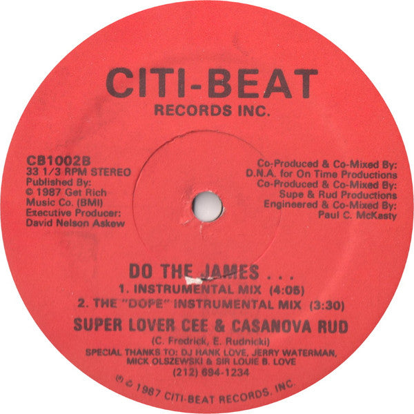 Super Lover Cee & Casanova Rud : Do The James... (12")