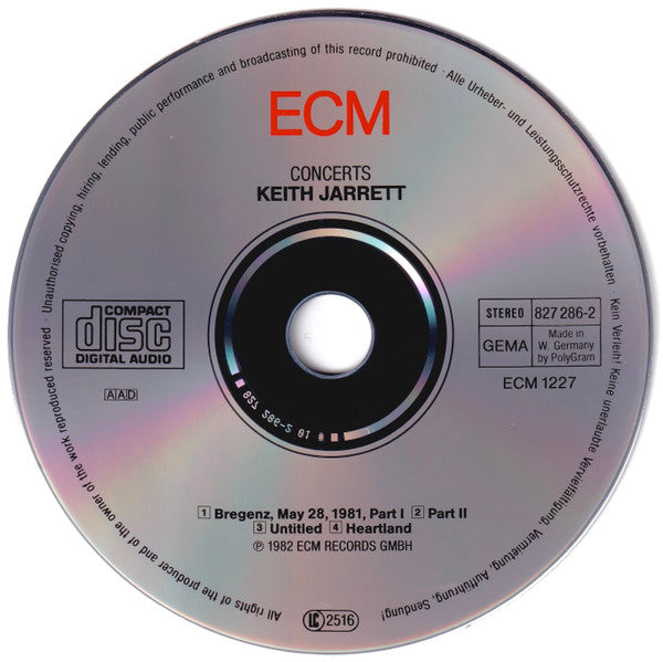 Keith Jarrett : Concerts / Bregenz (CD, Album, Pol)