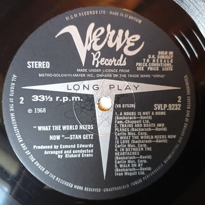 Stan Getz : What The World Needs Now (Stan Getz Plays Bacharach And David) (LP, Album)
