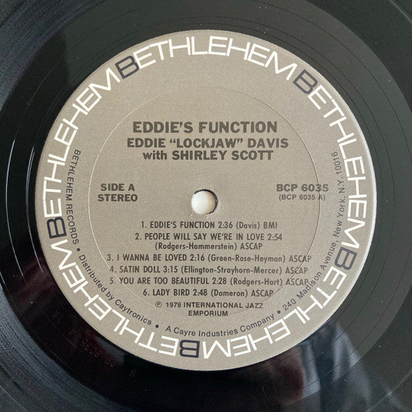 Eddie "Lockjaw" Davis Featuring Shirley Scott : Eddie's Function (LP, Comp)