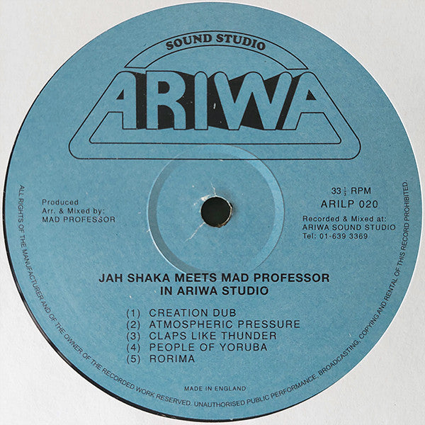 Jah Shaka Meets Mad Professor : At Ariwa Sounds (LP, Album, RE, Ind)
