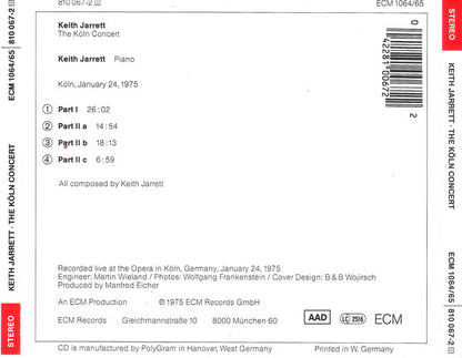 Keith Jarrett : The Köln Concert (CD, Album, RE)