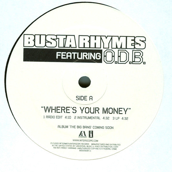 Busta Rhymes Featuring O.D.B.* : Where's Your Money (12")