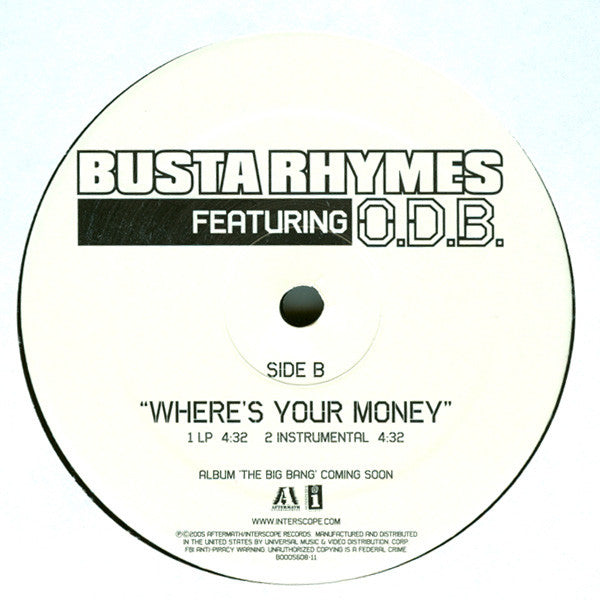 Busta Rhymes Featuring O.D.B.* : Where's Your Money (12")