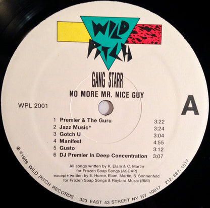 Gang Starr : No More Mr. Nice Guy (LP, Album)