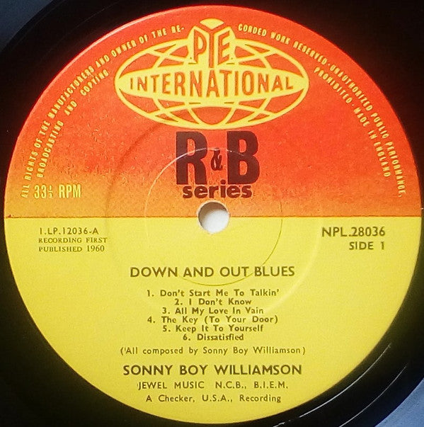 Sonny Boy Williamson (2) : Down And Out Blues (LP, Album, Mono)