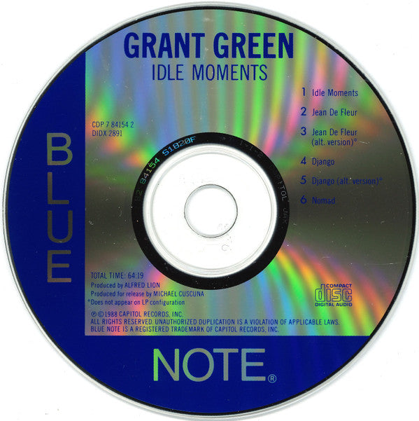 Grant Green : Idle Moments (CD, Album, RE)