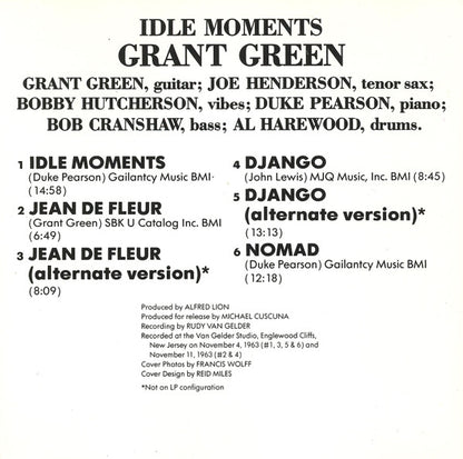 Grant Green : Idle Moments (CD, Album, RE)