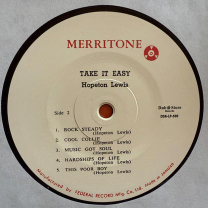Hopeton Lewis : "Take It Easy" With The "Rock Steady" Beat (LP, Album, RE)