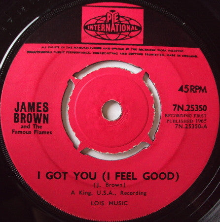 James Brown & The Famous Flames : I Got You (I Feel Good) (7", Mono, Pus)