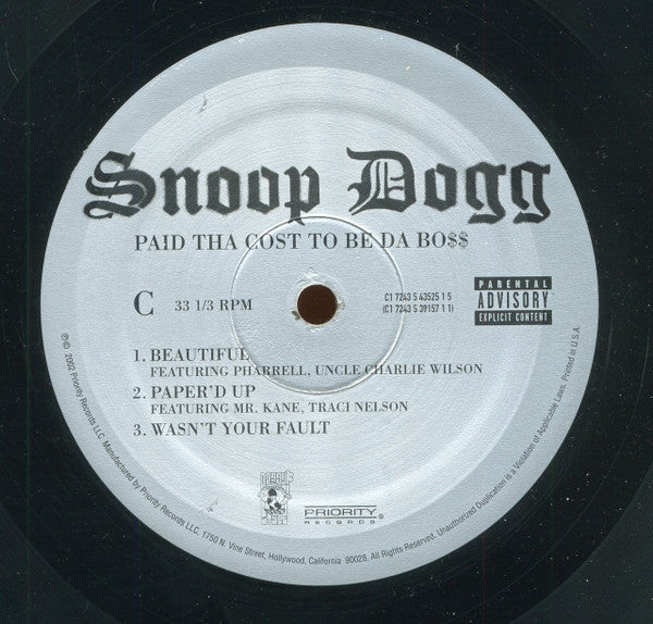 Snoop Dogg : Paid Tha Cost To Be Da Bo$$ (3xLP, Album)