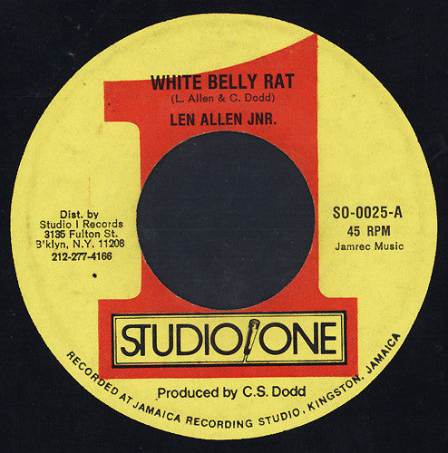 Len Allen Jnr : White Belly Rat (7")