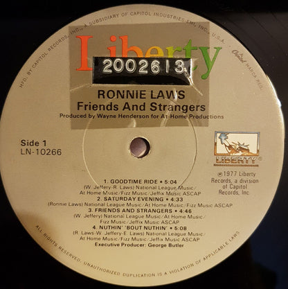 Ronnie Laws : Friends And Strangers (LP, Album, RE)