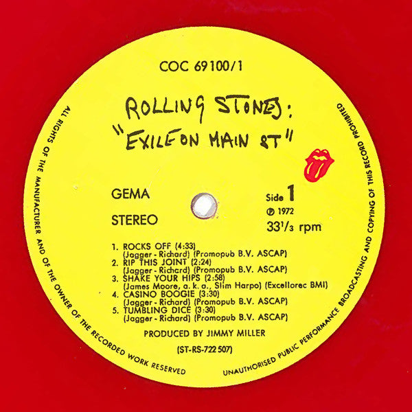 The Rolling Stones : Exile On Main St. (2xLP, Album, RE, Red)