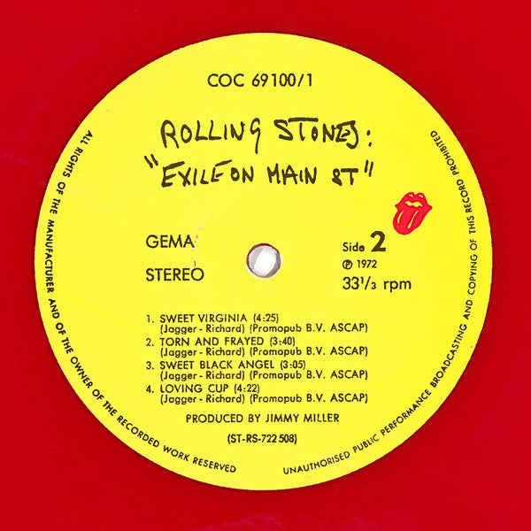 The Rolling Stones : Exile On Main St. (2xLP, Album, RE, Red)
