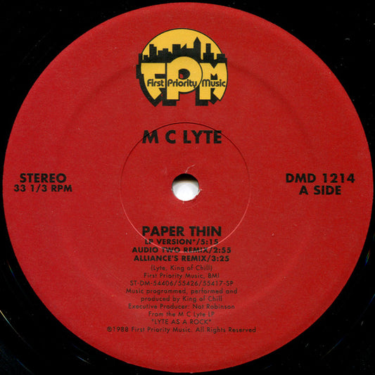 MC Lyte : Paper Thin  (12", RE)