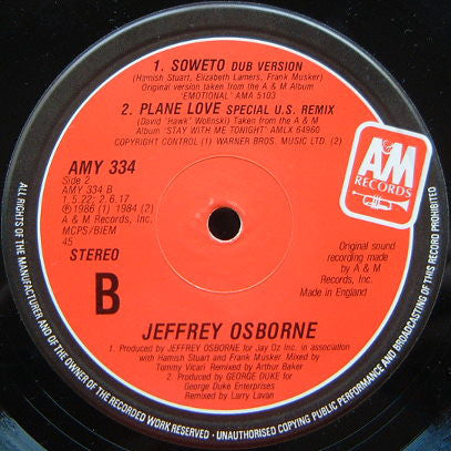 Jeffrey Osborne : Soweto (12")