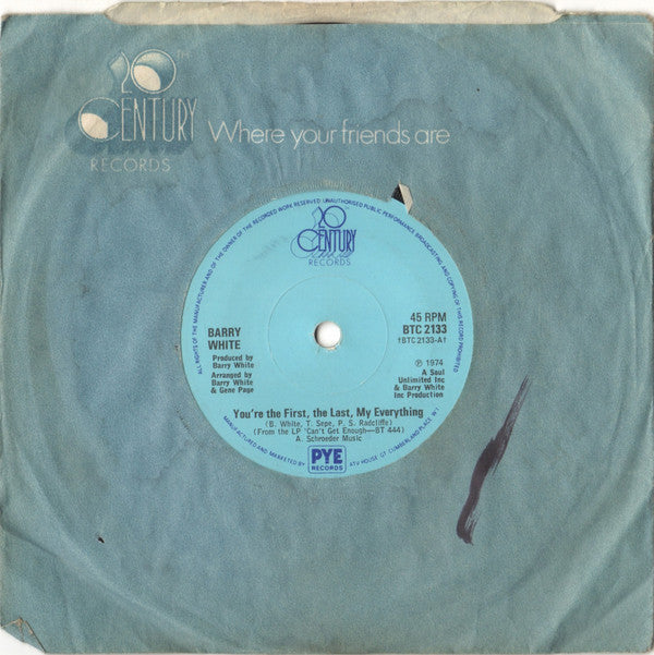 Barry White : You're The First, The Last, My Everything (7", Single, Sol)