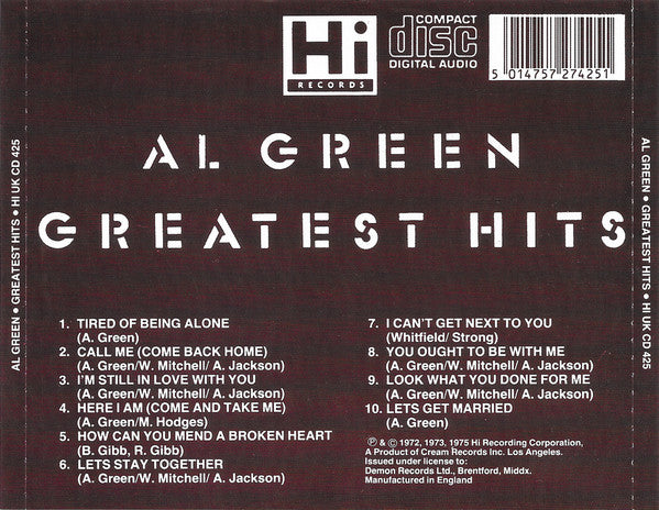 Al Green : Greatest Hits (CD, Comp, RE)