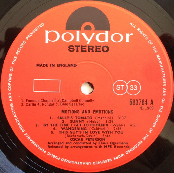 Oscar Peterson : Motions & Emotions (LP, Album)