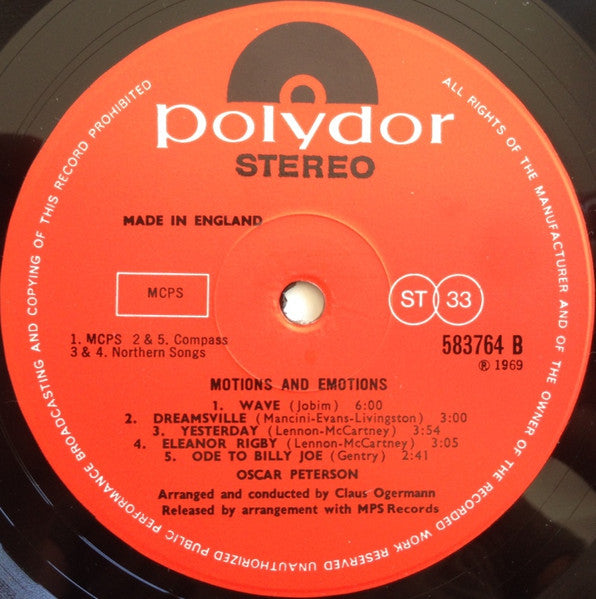 Oscar Peterson : Motions & Emotions (LP, Album)