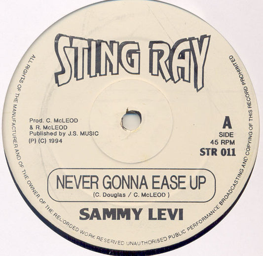 Sammy Levi : Never Gonna Ease Up (12")