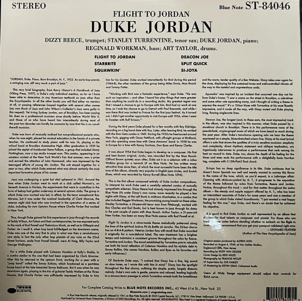 Duke Jordan : Flight To Jordan (LP, Album, RE, Gat)