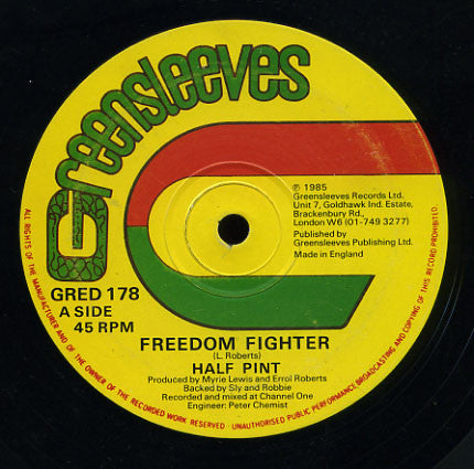 Half Pint (3) : Freedom Fighter / Hold On (12")