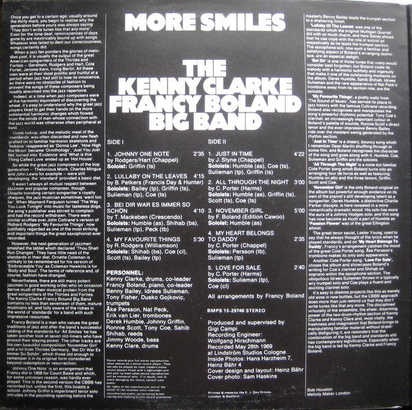 The Kenny Clarke Francy Boland Big Band* : More Smiles (LP, Album, Gat)