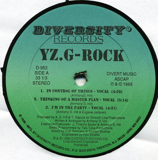 YZ, G.Rock : In Control Of Things (12")