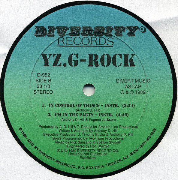 YZ, G.Rock : In Control Of Things (12")