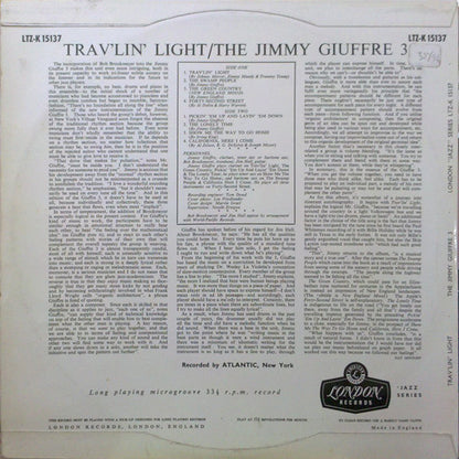 The Jimmy Giuffre Trio : Trav'lin' Light (LP, Album)