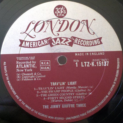 The Jimmy Giuffre Trio : Trav'lin' Light (LP, Album)
