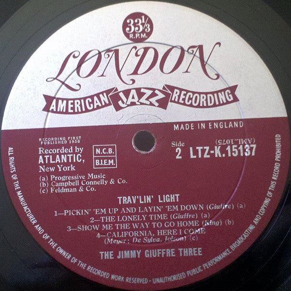 The Jimmy Giuffre Trio : Trav'lin' Light (LP, Album)