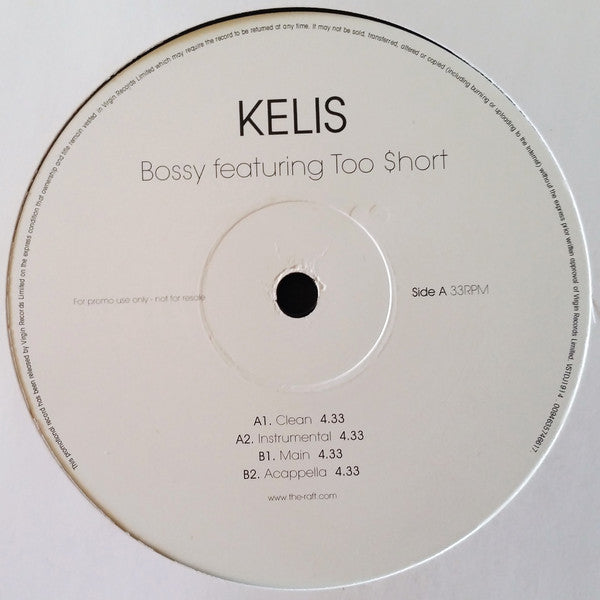 Kelis Featuring Too Short : Bossy (12", Promo)