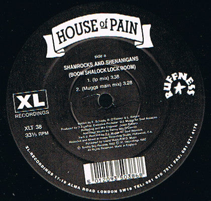 House Of Pain : Shamrocks And Shenanigans (Boom Shalock Lock Boom) (12")