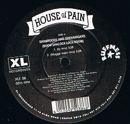 House Of Pain : Shamrocks And Shenanigans (Boom Shalock Lock Boom) (12")