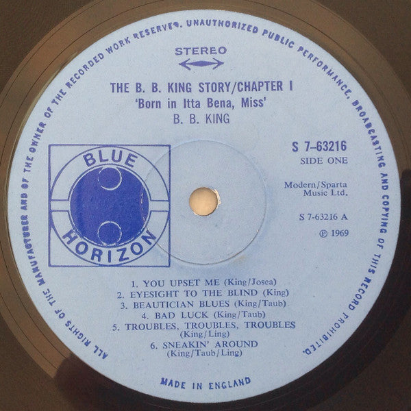 B.B. King : The B.B. King Story Chapter One Born In Itta Bena, Mississippi (LP, Comp)