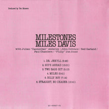 Miles Davis : Milestones (CD, Album, Mono, RE, RM)