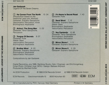 Jan Garbarek : Legend Of The Seven Dreams (CD, Album)