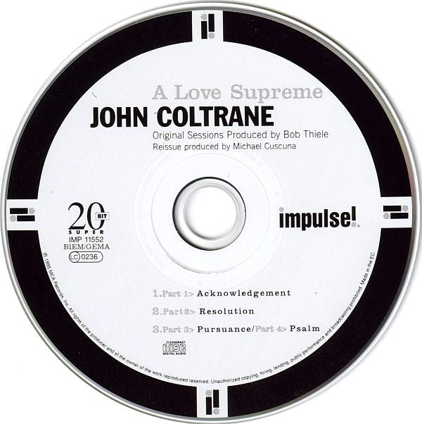John Coltrane : A Love Supreme (CD, Album, RE, RM, Dig)