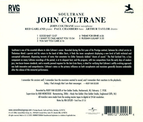John Coltrane : Soultrane (CD, Album, RE, RM)