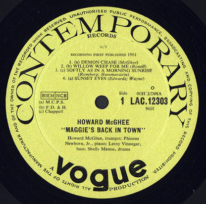 Howard McGhee : Maggie's Back In Town!! (LP, Mono)