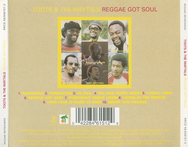 Toots & The Maytals : Reggae Got Soul (CD, Album, RE)