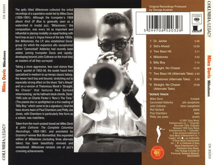 Miles Davis : Milestones (CD, Album, RE, RM)