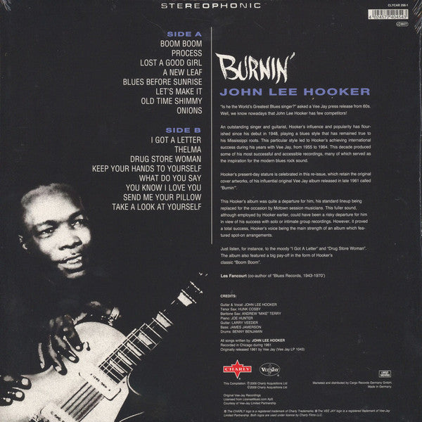 John Lee Hooker : Burnin' (LP, Album, RE, Bon)