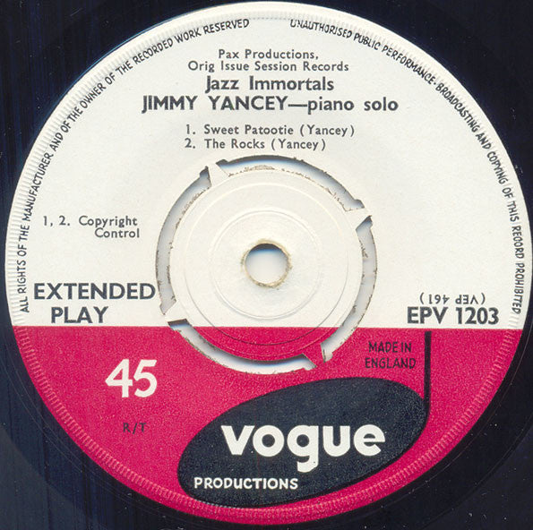 Jimmy Yancey : Jimmy Yancey (7", EP)