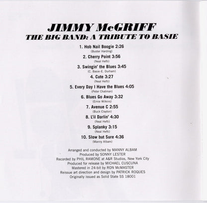 Jimmy McGriff : The Big Band: A Tribute To Basie (CD, Album, RE, RM)