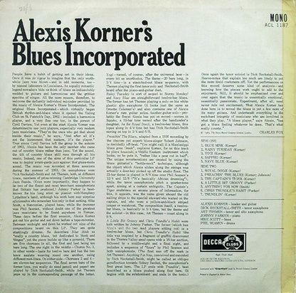 Blues Incorporated : Alexis Korner's Blues Incorporated (LP, Album, Mono)