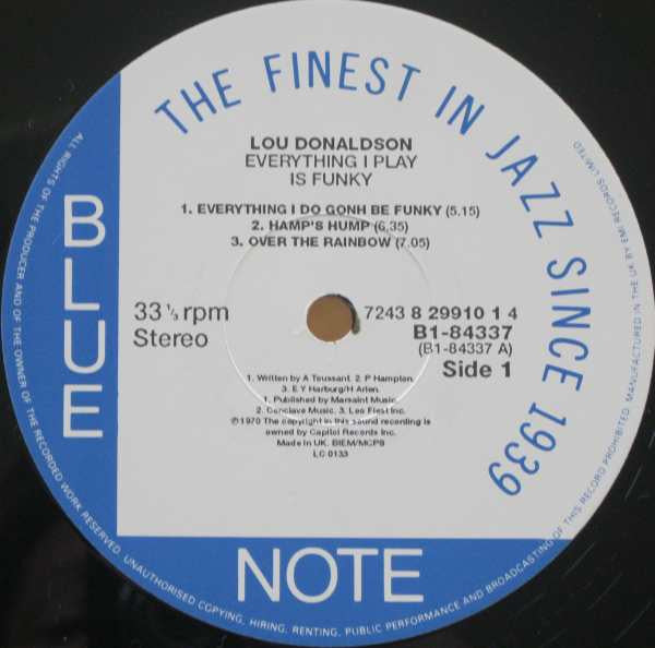 Lou Donaldson : Everything I Play Is Funky (LP, Album, RE)